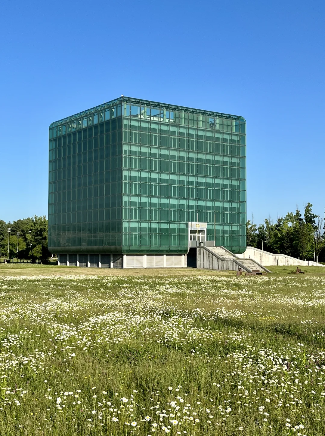Office cube at the end of the meadow